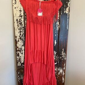 NWT Boho fringe strapless sundress.  Size M.